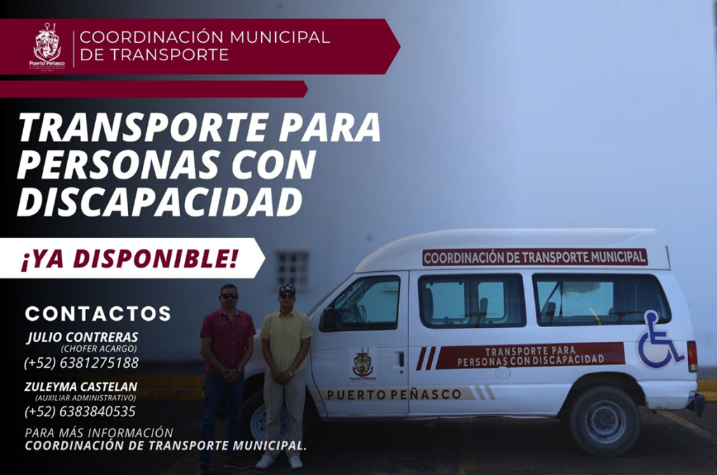 Para atender la movilidad de las personas con discapacidad, el gobierno municipal de Puerto Peñasco.